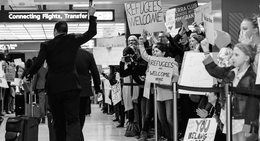 Photo from protest of President Trump's Executive Order at Dulles International Airport (VA) Muslim Ban Protest. Photo by Geoff Livingston.